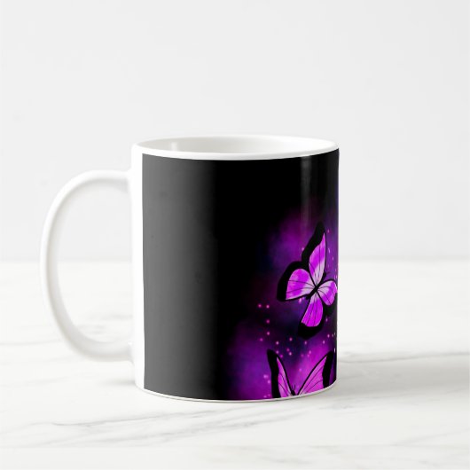 Lila Schmetterlinge Kaffee Tasse (Links)