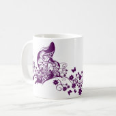 Lila Schmetterlinge Kaffeetasse (Vorderseite Links)