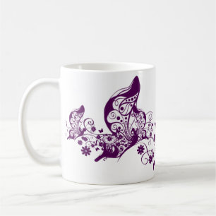 Lila Schmetterlinge Kaffeetasse
