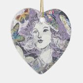 Lila Schmetterlinge Keramikornament (Rechts)