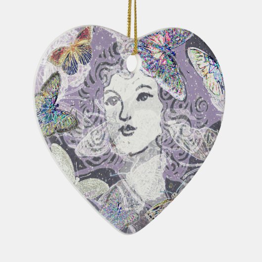 Lila Schmetterlinge Keramikornament (Rechts)