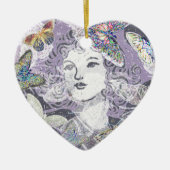 Lila Schmetterlinge Keramikornament (Vorne)