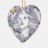 Lila Schmetterlinge Keramikornament (Links)