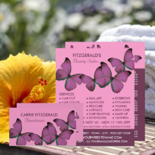 Lila Schmetterlinge, Kosmetikerin, Schönheitssalon Flyer