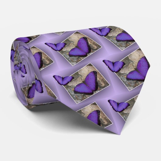 Lila Schmetterlinge Krawatte (Gerollt)