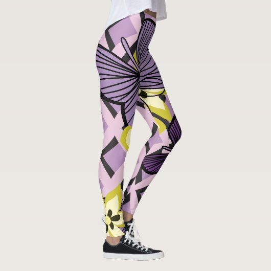 Lila Schmetterlinge Leggings (Rechts)