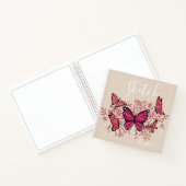 Lila Schmetterlinge mit Namen Sketchbook Notizblock (Innenseite)