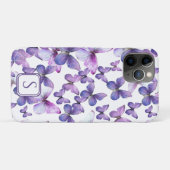 Lila Schmetterlinge Moderne, elegante Monogramm Case-Mate iPhone Hülle (Rückseite (Horizontal))