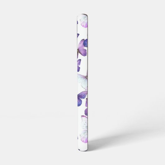 Lila Schmetterlinge Moderne, elegante Monogramm Samsung Galaxy Hülle (Linke Seite)