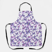 Lila Schmetterlinge Moderne, elegante Monogramm Schürze (Vorderseite)