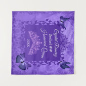 Lila Schmetterlinge, Prinzessin Tiara, geehrte Kön Wandteppich (Vorderseite (Horizontal))