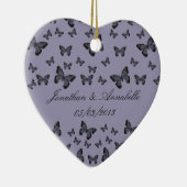 Lila Schmetterlinge Save the Date Keepake Keramik Ornament (Rechts)