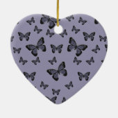 Lila Schmetterlinge Save the Date Keepake Keramik Ornament (Hinten)
