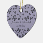 Lila Schmetterlinge Save the Date Keepake Keramik Ornament (Links)