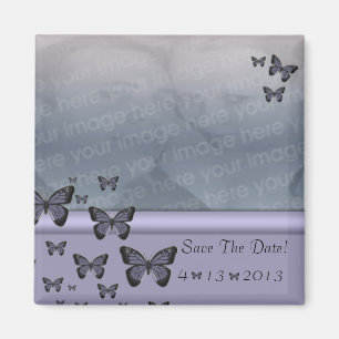 Lila Schmetterlinge Save The Date Magnet