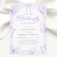 Lila Schmetterlinge & Schleifen Baby Shower
