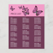 Lila Schmetterlinge, Schönheitssalon Flyer (Hinten)