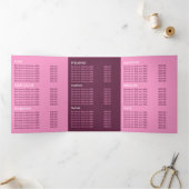 Lila Schmetterlinge, Schönheitssalon Tri-Falten Fl Dreifach Gefaltete Einladung (Innenseite)