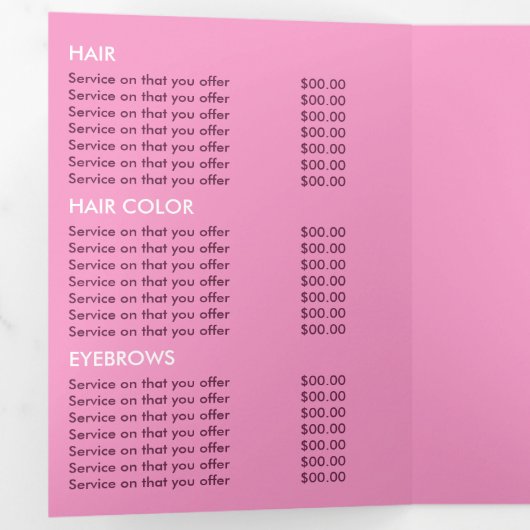 Lila Schmetterlinge, Schönheitssalon Tri-Falten Fl Dreifach Gefaltete Einladung (Innen Erste Seite)