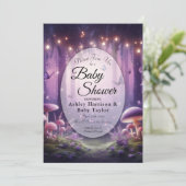 Lila Schmetterlinge Starlit Skies Baby Dusche Einladung (Stehend Vorderseite)