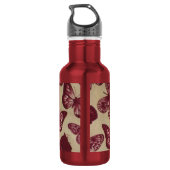 Lila Schmetterlinge Trinkflasche (Rückseite)