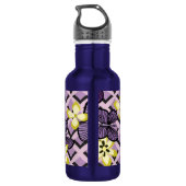 Lila Schmetterlinge Trinkflasche (Rückseite)