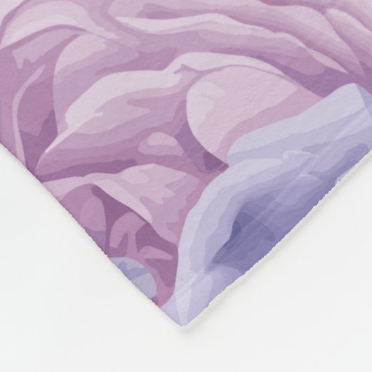 Lila Schmetterlinge und Blumen Fleecedecke (Ecke)