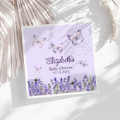 Lila Schmetterlinge und Lavenders Babydusche Serviette
