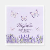 Lila Schmetterlinge und Lavenders Babydusche Serviette (Vorderseite)