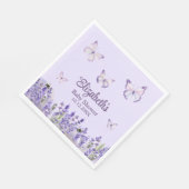 Lila Schmetterlinge und Lavenders Babydusche Serviette (Ecke)