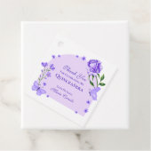 Lila Schmetterlinge und Rose Blumenkatze Geschenkanhänger (Beispiel)