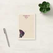 Lila Schmetterlinge und weiße Punkte Personalisier Post-it Klebezettel (Büro)