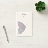 Lila Schmetterlinge und weiße Punkte Post-it Klebezettel (Büro)