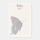 Lila Schmetterlinge und weiße Punkte Post-it Klebezettel (Vorderseite)