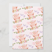 Lila Schmetterlinge Unser kleines Schweine 1. Gebu Einladung (Rückseite)