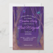 Lila Schmetterlinge, verzauberte Waldmatscha Einladung (Vorderseite)