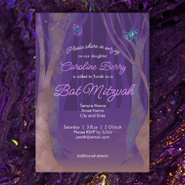 Lila Schmetterlinge, verzauberte Waldmatscha Einladung