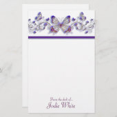 Lila Schmetterlinge - vom Schreibtisch von. Briefpapier (Vorne/Hinten)