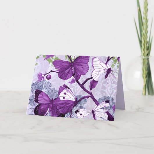 Lila Schmetterlingkarte Karte (Vorderseite)