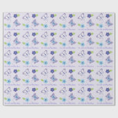 Lila Schmetterlings-Baby-Dusche Geschenkpapier (Flach)