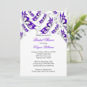 Lila Schmetterlings-Brautparty-Einladung Einladung (Stehend Vorderseite)