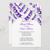Lila Schmetterlings-Brautparty-Einladung Einladung (Vorne/Hinten)
