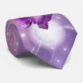 Lila Schmetterlings-Fantasie-Mond-Entwürfe Krawatte (Gerollt)