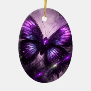 Lila-Schmetterlings-Gedenkschmuck Keramik Ornament