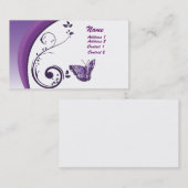 Lila Schmetterlings-Geschäfts-Karte Visitenkarte (Vorne/Hinten)