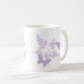 Lila Schmetterlings-Lavendel-Farne Kaffeetasse (VorderseiteRechts)