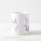 Lila Schmetterlings-Lavendel-Farne Kaffeetasse (Mittel)