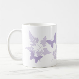 Lila Schmetterlings-Lavendel-Farne Kaffeetasse