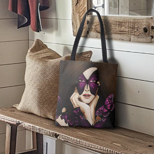 Lila Schmetterlings-Maskenball Frau Elegante Fanta Tasche