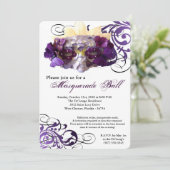 Lila Schmetterlings-Maskerade-Masken-Kostüm Einladung (Stehend Vorderseite)